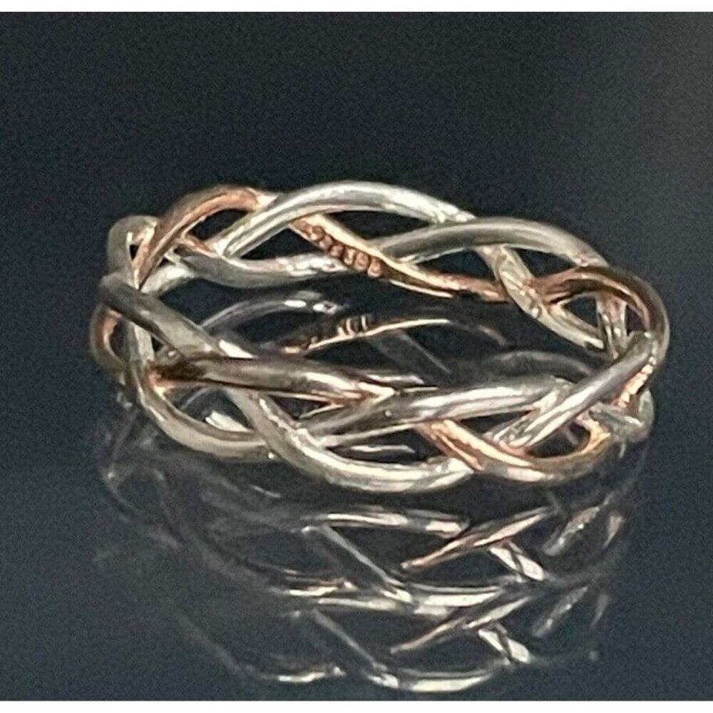 IBB 925 STERLING SILVER LACE BAND RING SIZE 9.25 SKY